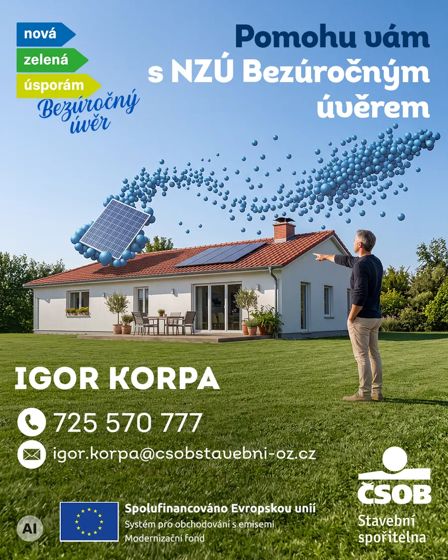 Banner ČSOB Stavební spořitelny s kontaktem na Igora Korpu